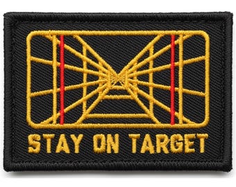 Stay on Target Jedi Embroidered Morale Patch - 3 x 2 Inch Hook Fastener Backing