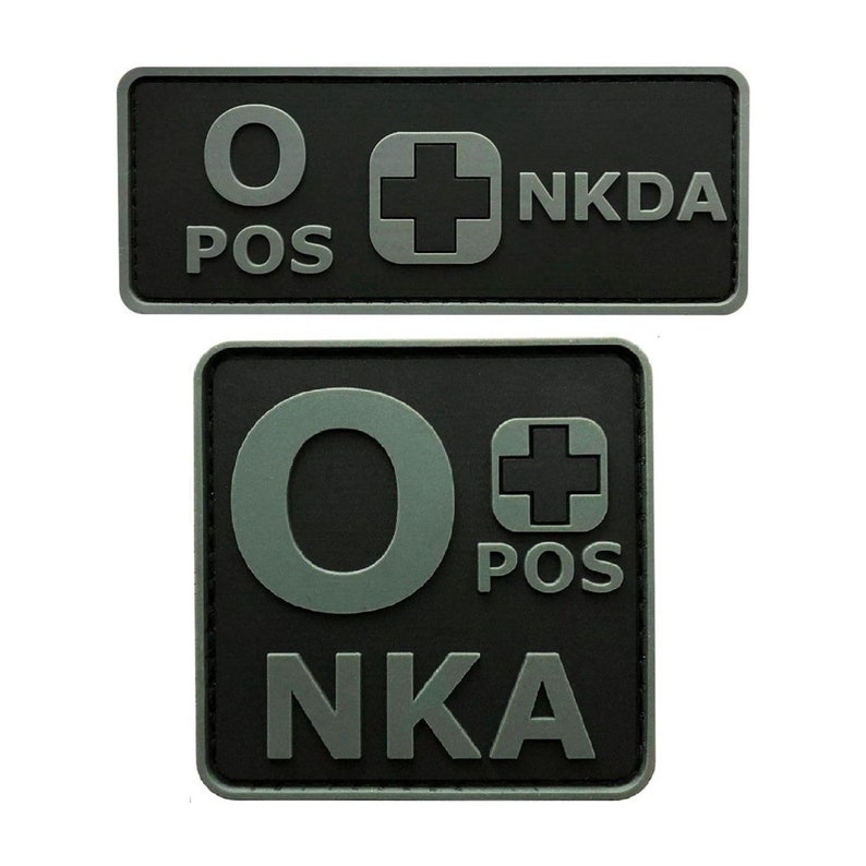 Glow Dark O NEG Groupe Sanguin NKDA Combat Tactical PVC