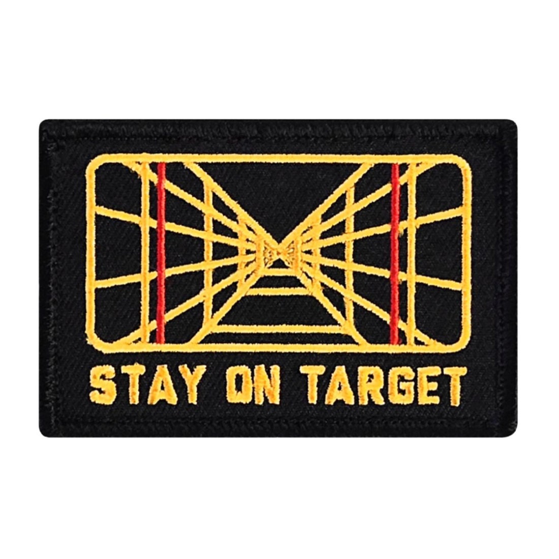 Stay on Target Jedi Embroidered Morale Patch - 3 x 2 Inch Hook Fastener Backing