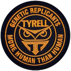 Blade Runner Tyrell Genetic Replicants Owl Patch - 3.5 x 3.5 Inch Hook Fastener Backing