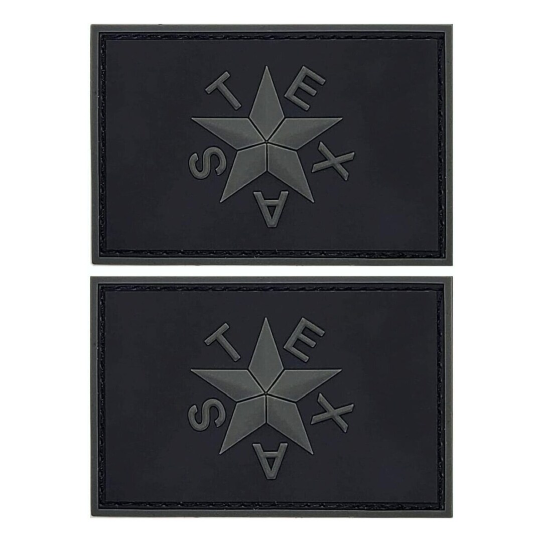 Texas Pvc Patch Texas Star Flag Revolution PVC Rubber Morale Patch 2pc 3 X 2 Inch Hook ...