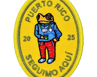Puerto Rico Coqui Embroidered Patch - 2.5 x 3.5 Inch Iron On or Sew On