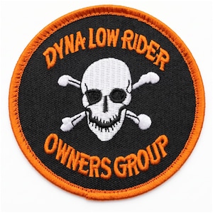 Dyna Low Rider Owner Group Embroidered Morale Patch - Hook Fastener 3.5" x 3.5"