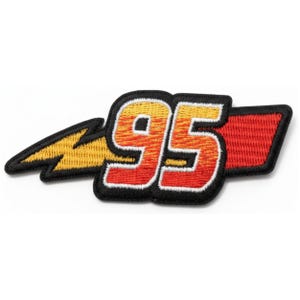 95 Thunderbolt Racing Embroidered Patch - 3.5 x 1.5 Inch Iron On or Sew On