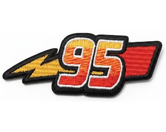 95 Thunderbolt Racing Embroidered Patch - 3.5 x 1.5 Inch Iron On or Sew On