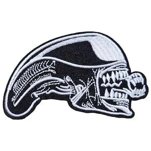 Alien Xenomorph Embroidered Patch - Iron on or sew on 3.5&quot; X 2&quot;