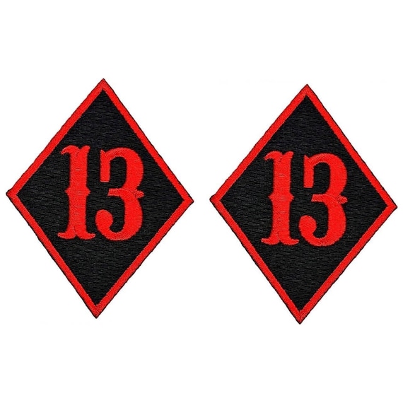 【Lucky様】no.13 Diamond Lucky Number 13 Embroidered Patch - 2pc 3 X 2 Inch