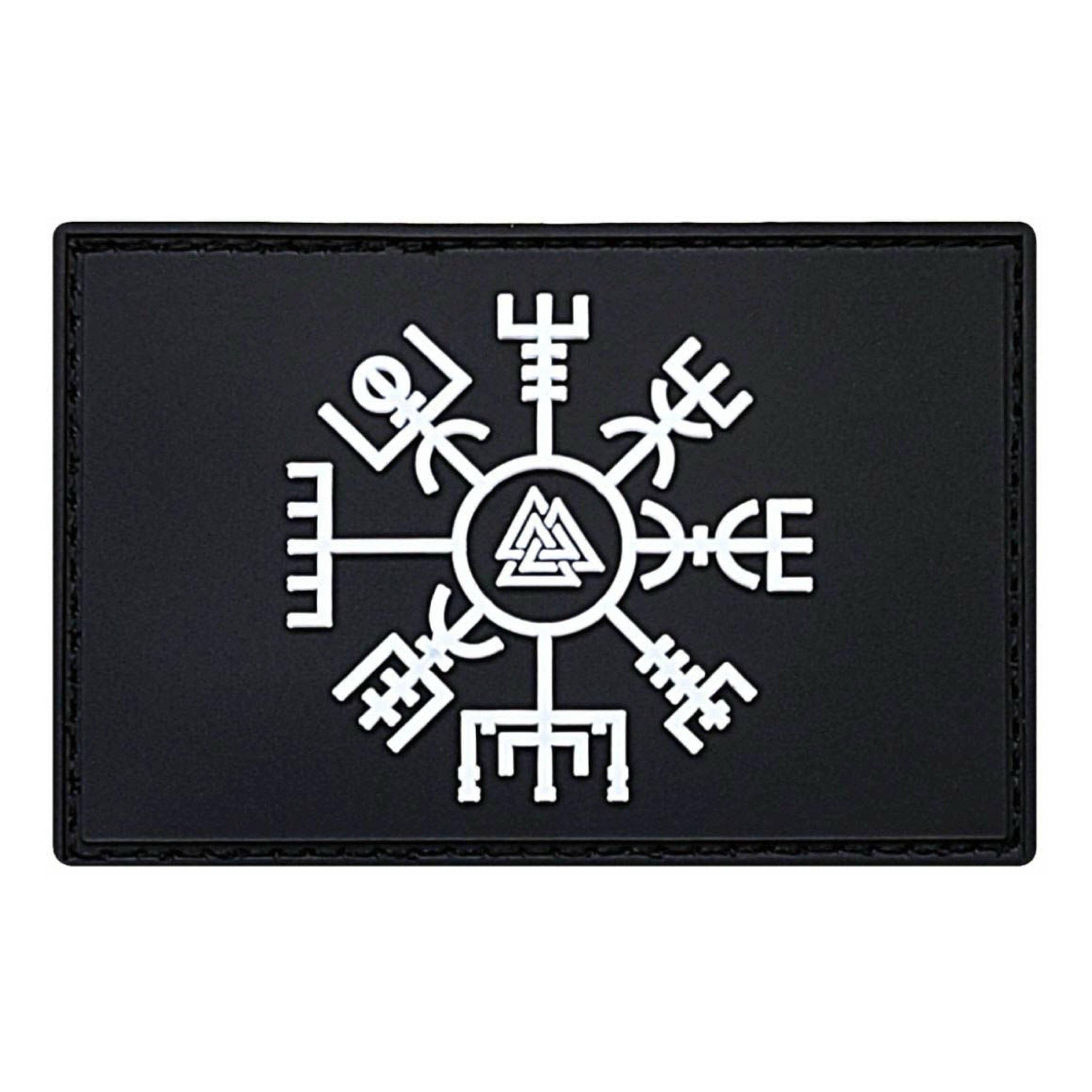 Patch Moral PVC Viking Valknut - Rune Odin Luminescente Dans Le Noir - Dos Scratch (3 Pouces / 7,5 Cm)