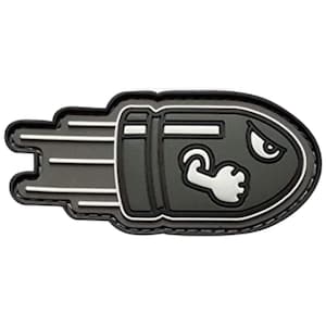 Flying Angry Bullet PVC Rubber Patch - 3 x 1.5 Inch Hook Fastener Backing