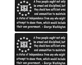 A Free People Sufficient Arms Gadsden 2nd PVC Rubber Patch - 2pc 3 x 2 Inch Hook Fastener Backing