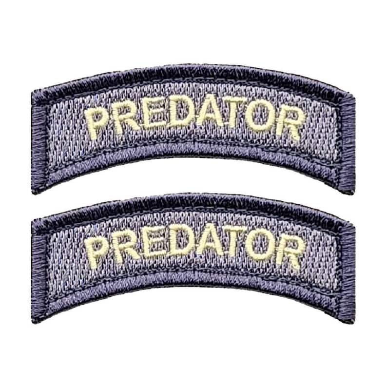 Predator Rocker Tab Alien Embroidered Patch 2pc 2.75 X 1 Inch Hook ...