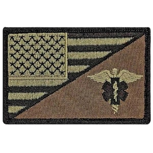 USA Flag Medic EMT EMS Embroidered Patch - Bundle 3 x 2 Inch Hook Fastener Backing