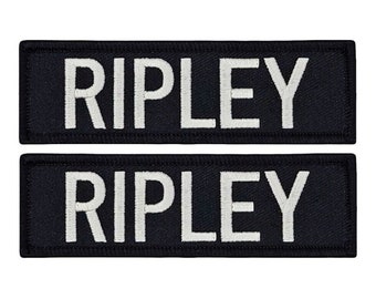 Ripley Embroidered Alien Name Tag Patch - 2pc 4 x 1.25 Inch Iron On or Sew On