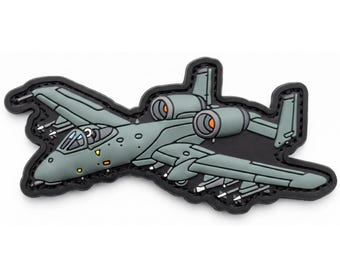 Air Force A-10 Warthog USAF 3D PVC Rubber Patch - 3.25 x 1.5 inch Hook Fastener