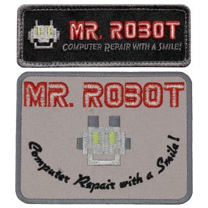 Fsociety Mr Robot TV Show Costume Badge Embroidered Patch -  Hook Fastener Backing