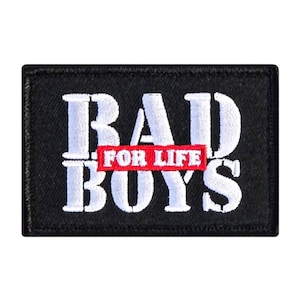 Bad Boys For Life Embroidered Patch - 3 x 2 Inch Hook Fastener Backing