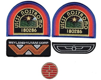 Alien USCSS Nostromo Flight Wings Weyland Yutani Patch - 5pc Iron on sew on Backing