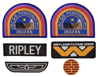 Alien Ripley USCSS Nostromo Flight Wings Patch 6pc Bundle Set - Iron on sew on