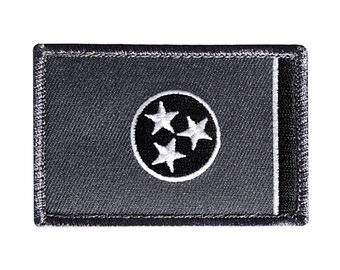 Tennessee State Flag Embroidered Patch - 3 x 2 Inch Hook Fastener Backing