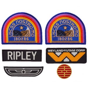 Alien Ripley USCSS Nostromo Flight Wings Patch 6pc Bundle Set - Iron on sew on