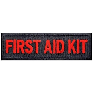 First Aid Kit Embroidered Medic Tactical Patch - 3.5 x 1 Inch Hook Fastener Backing