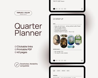 Elevate Your Life Goals with the Quarterly Planner by Template Fellow – Digital & iPad Planner for Success, Start Achieving Today!