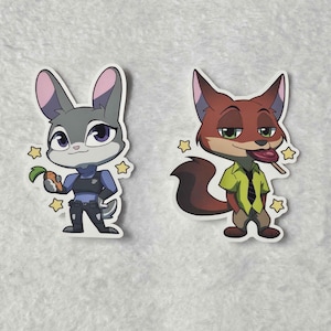 Judy Rabbit and Nick Fox Chibi Stickers