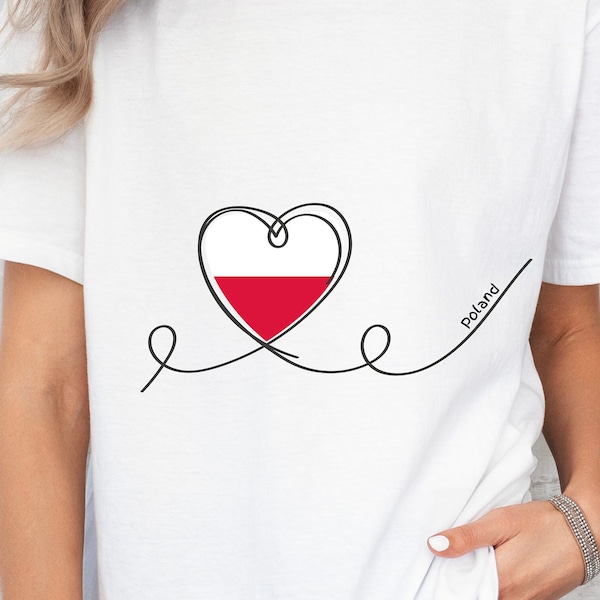 Poland T-shirt, Poland Shirt, Unisex Softstyle T-Shirt, I love Poland, Gift for Polish Women,