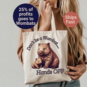 Baby Wombat Bag Retro Font Protect Wildlife Conservation Retro Cute Baby Wombat Lover Tote Retro Vibes Animal Conservation Protect Animals
