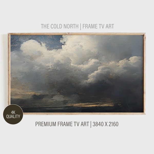 Samsung Frame TV Art | Clouds In The Evening Sky | Atmospheric Imagery Painting | Farmhouse Decor | Digital Download | Frame TV Art | TV03