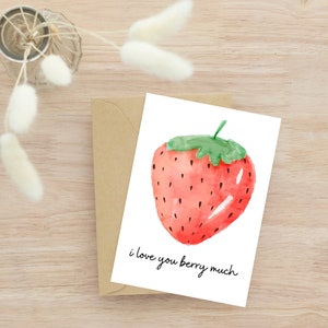 Afdrukbare wenskaart Ik hou van je Berry Veel Aardbei
