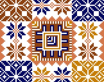 Colores del patrón digital Tatreez de Sierra Nevada