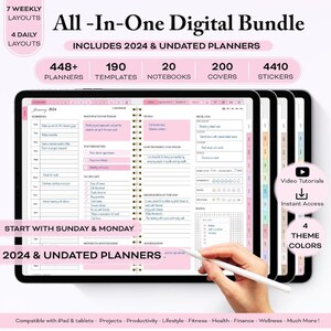 2026 - 2027 digital planner, pink digital dated planner/ journal, good notes, iPad , daily notability, and Adhd planner