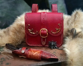 Witcher Manticore - Feline Hybrid Leather Pouch. Perfect for Monster Hunters visiting a Renaissance Fair or Fantasy Larping.