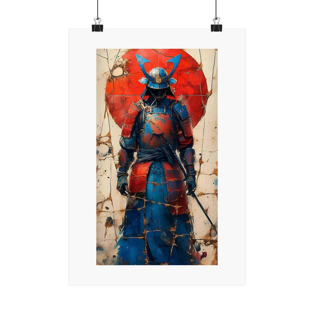 Samurai Poster Digital Art Samurai Printed Poster Digital Art Samurai ...