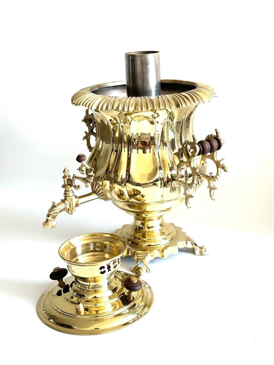 Brass Samovar Charcoal Handmade Real Brass Samovar brass, Lage 7 Liters