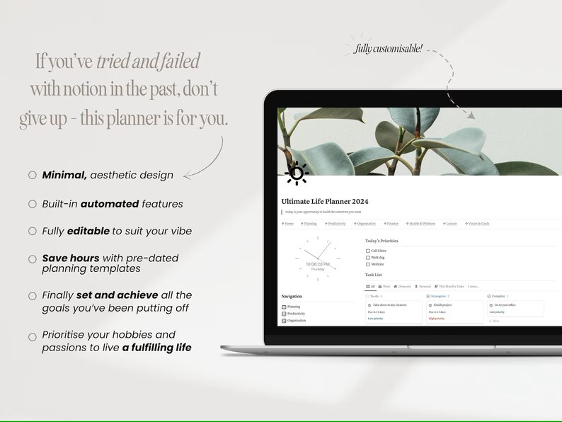 2024 Notion Life Planner Template All in One Notion Dashboard That Girl ...