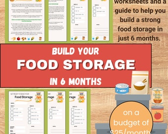 Food Storage Guide: Printable Worksheets, Emergency Preparedness (Digital Product)