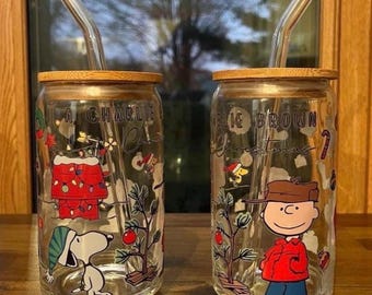Snoopy met enkele herbruikbare glazen beker Charlie Brown