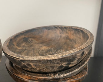 Handmade Wood Bowl home decor Wabi Sabi | 19cm