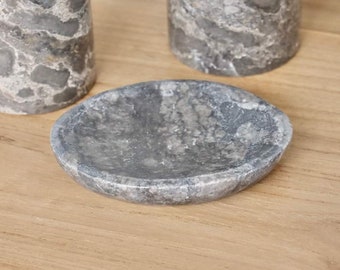 Grey Marble polished stone bathroom Soap Dish