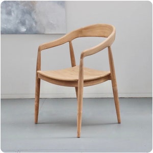 Solid Teak Natural Mid Century Inspired Dining Chair