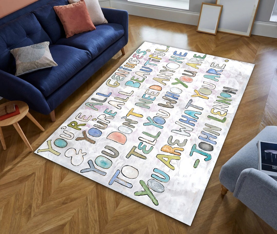 Positive Rugs, Quote Rugs,office Decor Rug,john Lennon Rug, Rug ...
