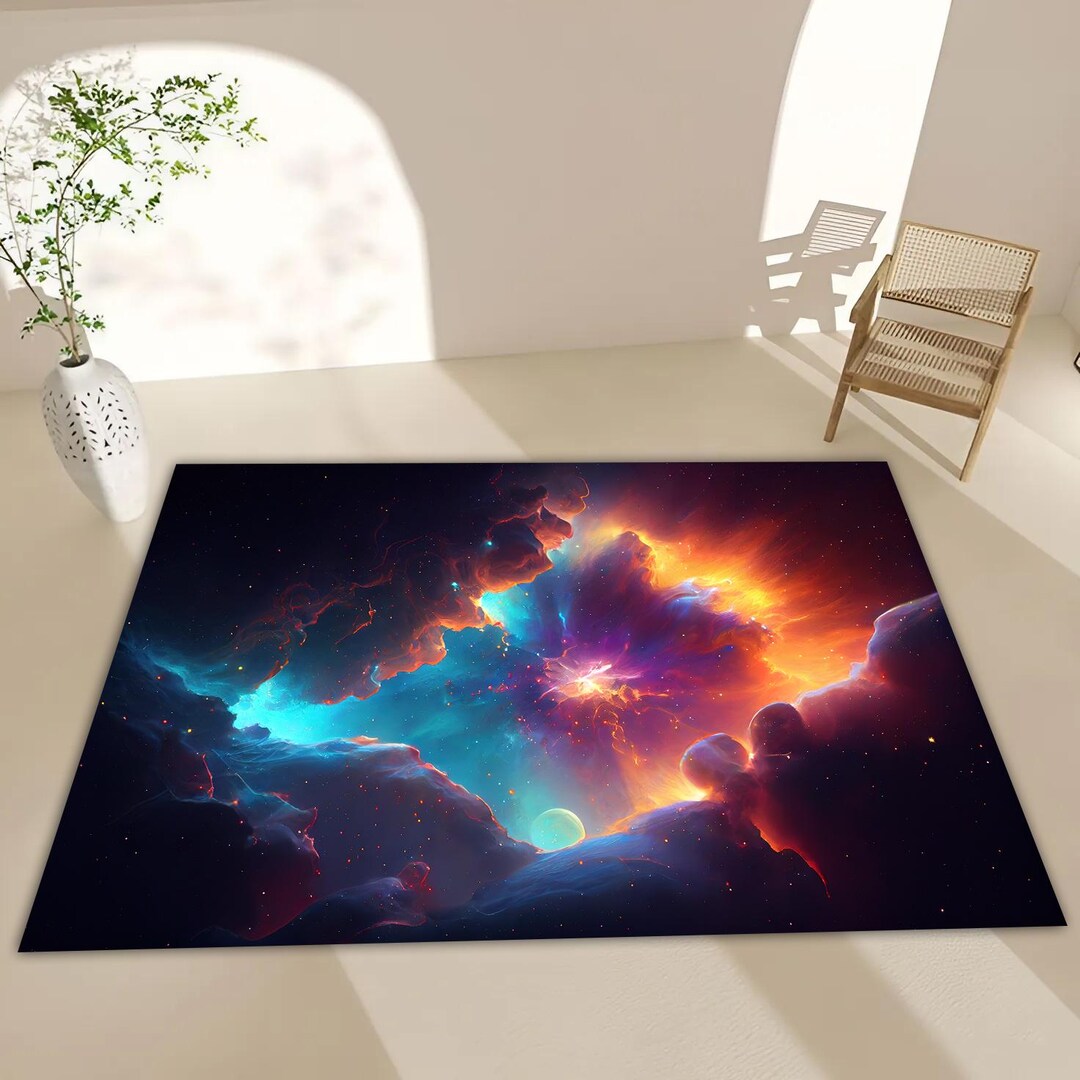 Galaxy Themed Rug, Galaxy Rug, Nebula Rug, Space Rug, Nebula Themed Rug ...
