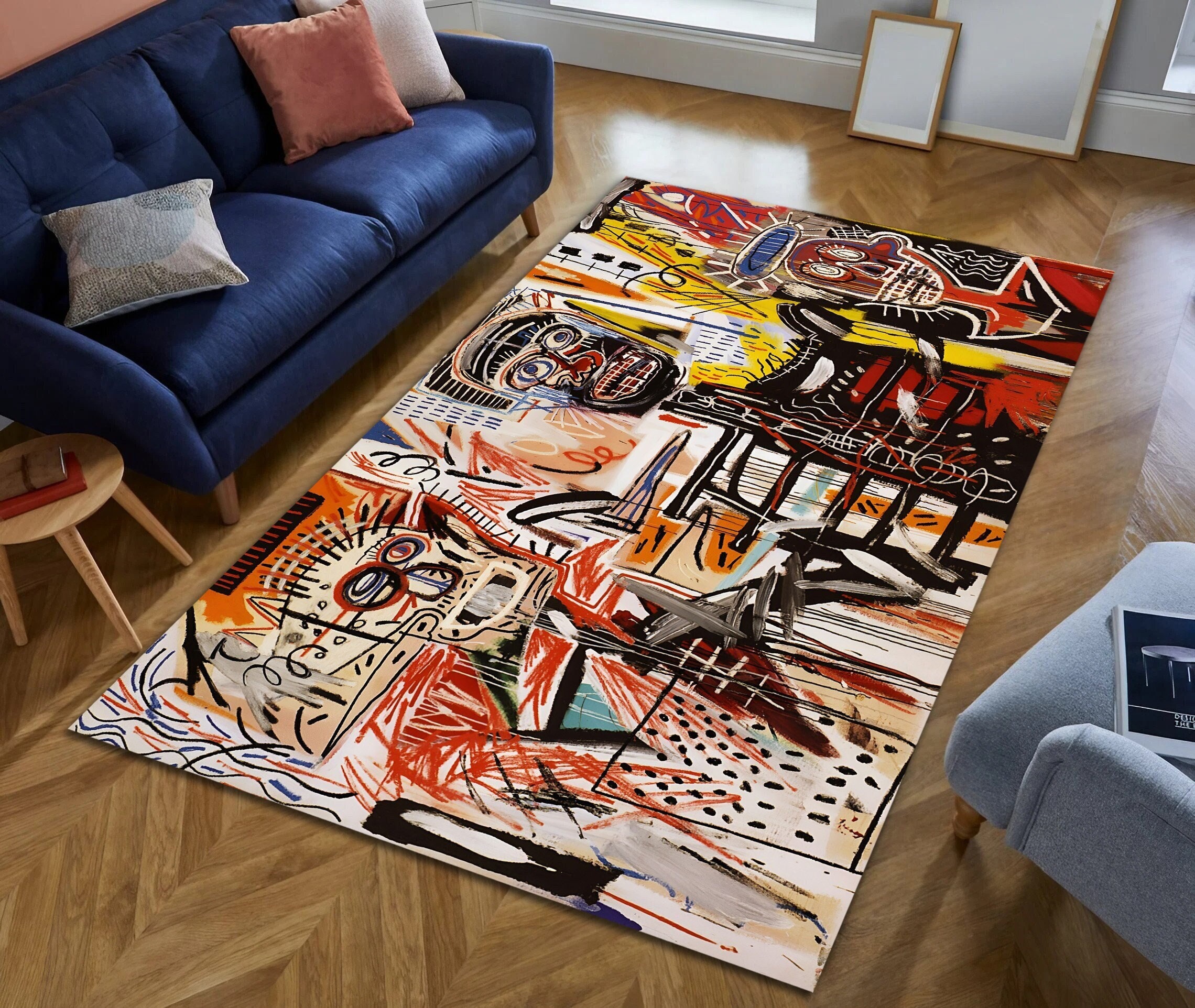 Jean Michel Rug,famous Rug Print,jean Michel Basquiat,graffiti Art ...