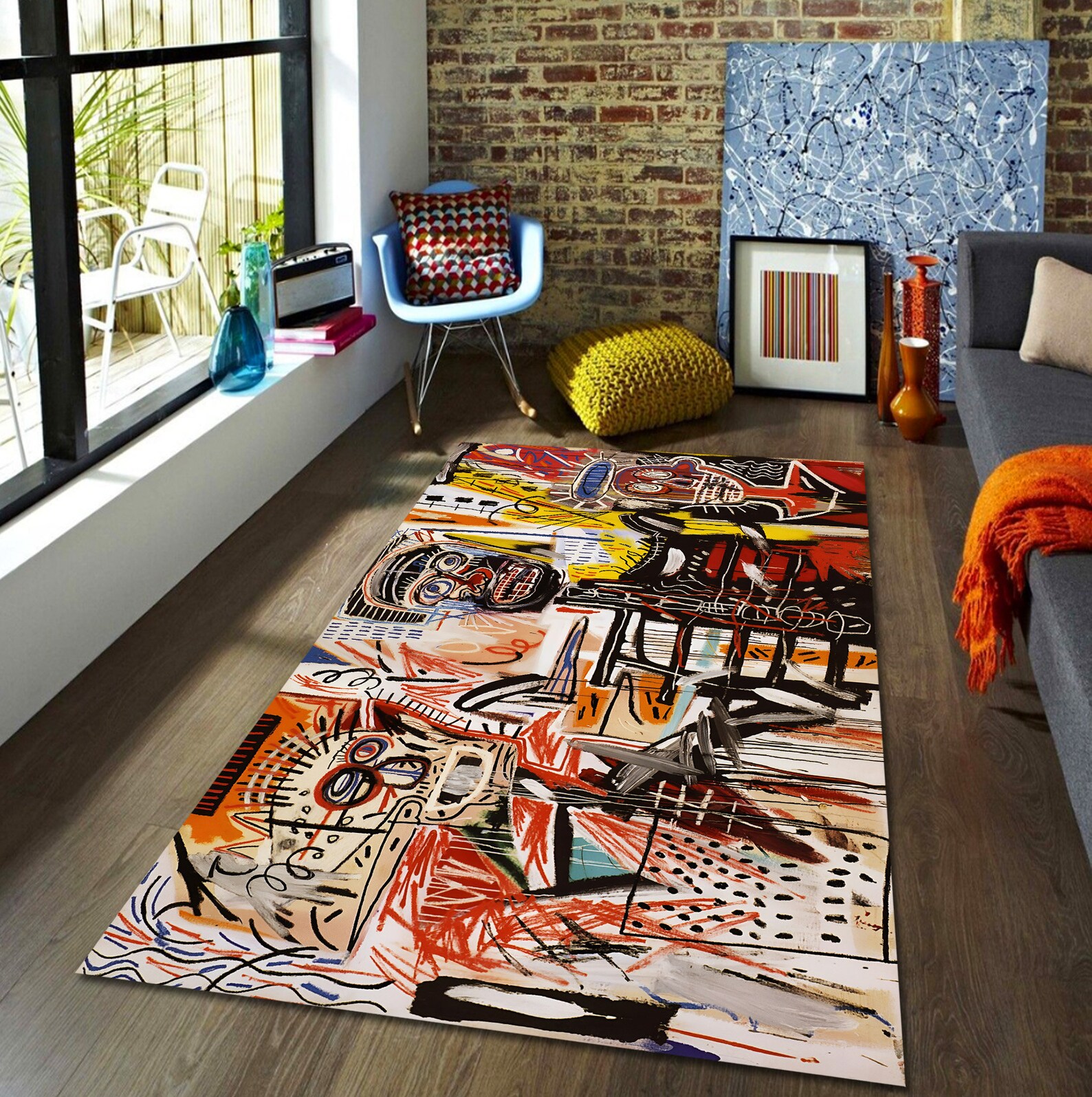 Jean Michel Rug,famous Rug Print,jean Michel Basquiat,graffiti Art ...