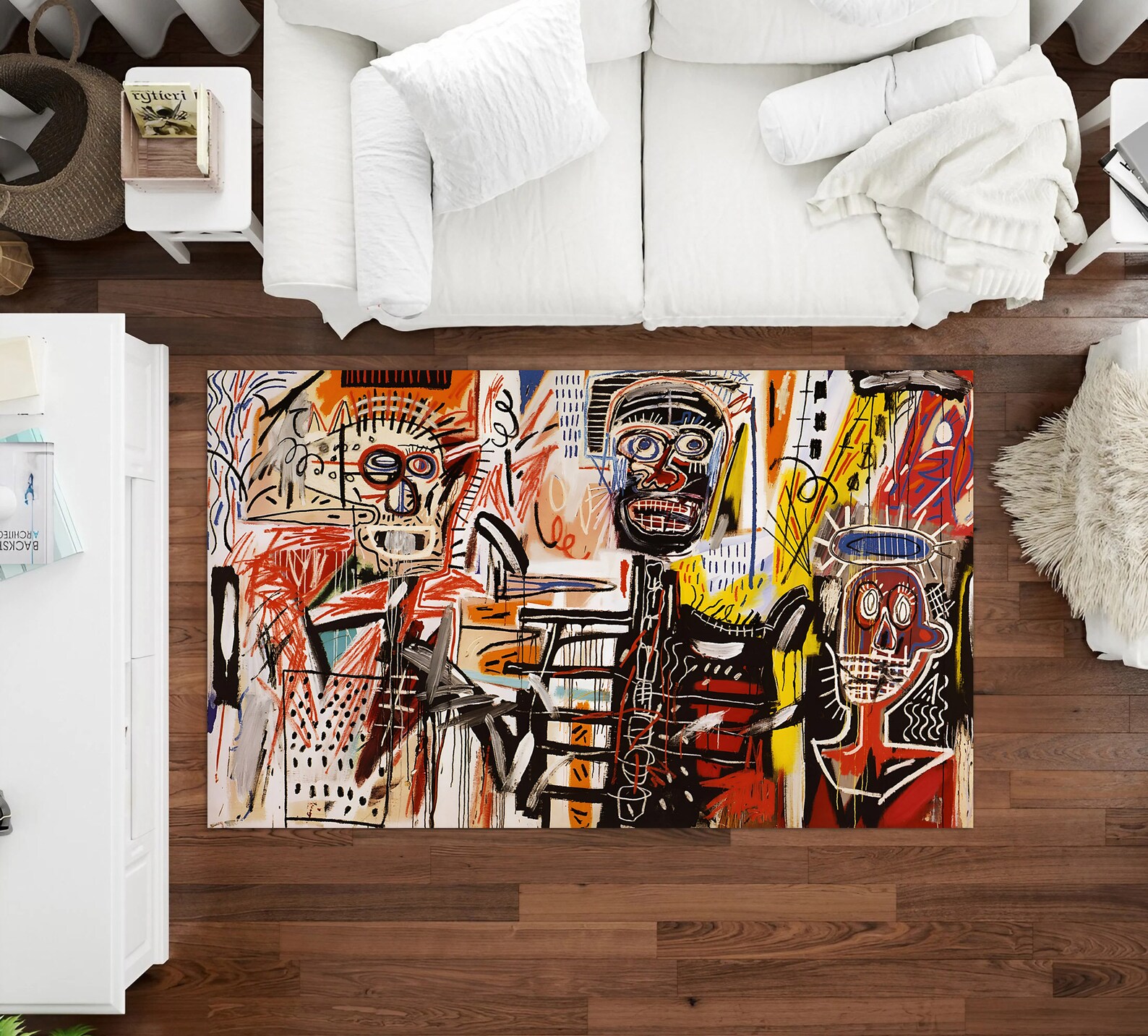 Jean Michel Rug,famous Rug Print,jean Michel Basquiat,graffiti Art ...