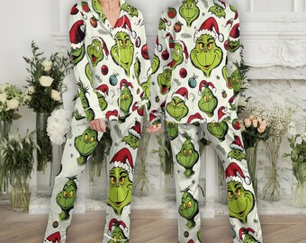 Christmas Elf Pyjama Adult Xmas Pjs Hooded Pajamas Christmas Onesies Grinch Costume Xmas Pajama Set Oversized Pajamas Etsy