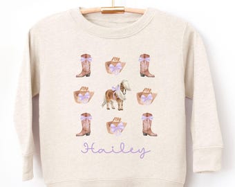 custom toddler horse sweatshirt, toddler coquette horse sweatshirt, custom child horse sweatshirt, gift for horse lover, gift for horse ride