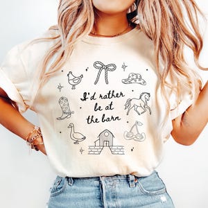 Horse girl shirt, horse lover shirt, id rather be at the barn, barn girl shirt, western shirt, country shirt, horse lover gift, barn girl